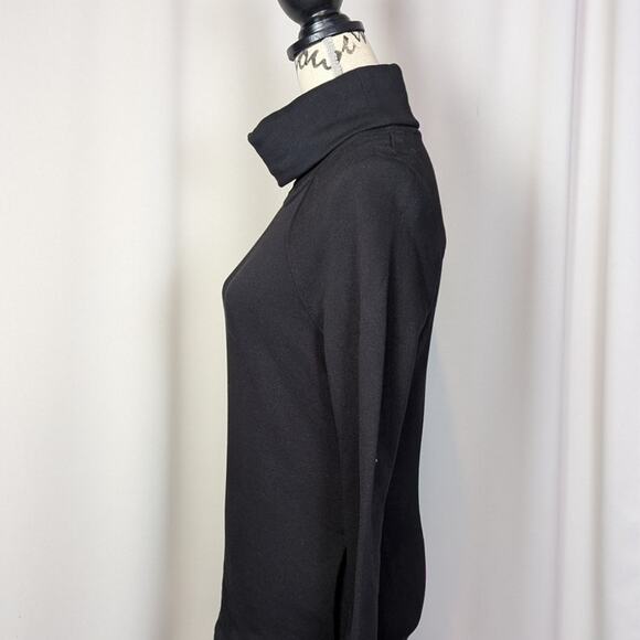 Saint + Sofia Turtleneck Cotton Sweatshirt Black - Picture 14 of 16